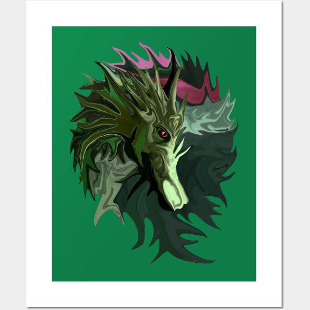 Watermelon Tourmaline Dragon Wall Art by distortionart